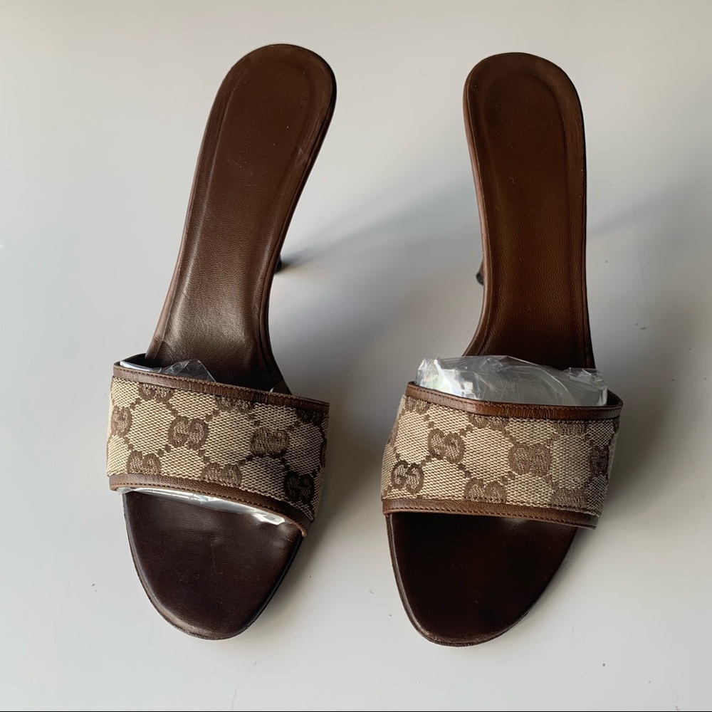 Gucci Mules G logos Brown  Woman Authentic